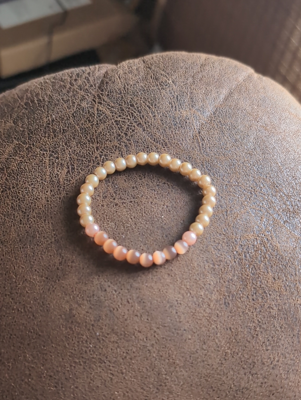 Peach Moonstone Ombre Bracelet